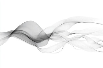 Poster - Abstract particle emitter 3D background illustration showcasing smooth linear wave hair textures in a futuristic technology setting.
