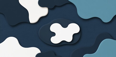 Poster - Abstract background illustration with a 3D effect, showcasing gray gradient textures and overlapping wavy layers.