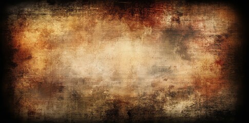 Poster - Rust and peeling paint in abstract orange tones.