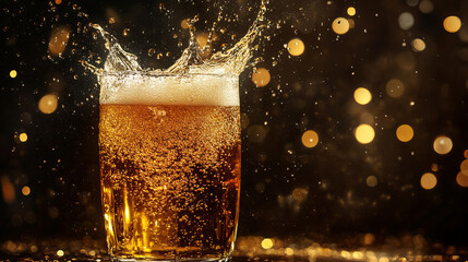 Poster - Beer - Alcohol, Celebratory Toast, Beer Glass, Cut Out, Splashing 