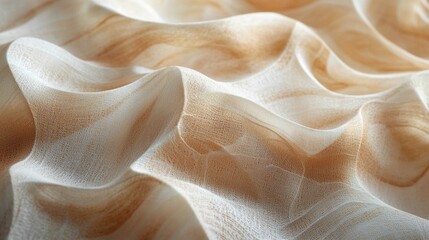 Poster - Soft waves of fabric in PANTONE Mocha create an elegant display of light and texture. The gentle interplay of shade highlights the stunning warmth and depth, inviting touch and appreciation