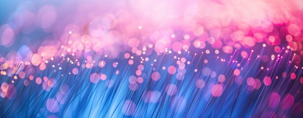 Poster - A mesmerizing and stunning blend of blue and pink bokeh lights that creates an enchanting abstract atmosphere