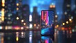 © akun - Smartphone with Cityscape Reflection