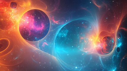 Wall Mural - abstract background banner, slide for ai, data science and nano technology. deep space, nature, mult