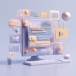 © Andco Studio - 3D Scene Depicting Website Creation with Vibrant and Modern Elements