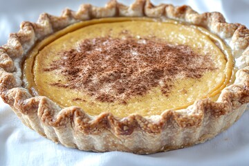 Sticker - A delicious pie with a golden filling and a flaky crust, ready to be enjoyed.