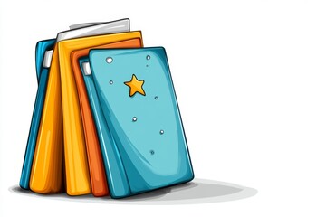 Poster - A minimalist representation of an open EPS file with a single colorful vector graphic inside, displayed against a white background