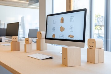 Poster - A packaging design project in progress, with a dieline template saved as an EPS file displayed on a screen
