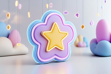 Poster - A pixel art depiction of an EPS file icon surrounded by tiny, colorful vector shapes and animated anchor points, set on a retro-style background