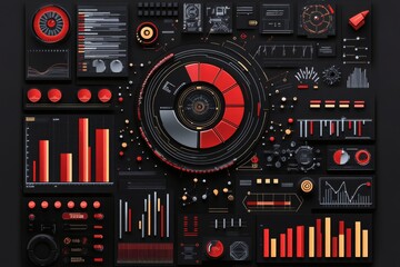 Poster - A pixel art depiction of an ERP system dashboard with tiny, animated graphs, icons, and connections, in a retro-tech aesthetic