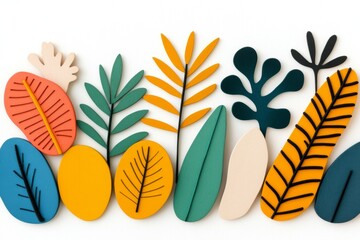 Poster - A flat 2D illustration of an EPS file icon with playful design elements such as colorful gradients and vector shapes on a white background
