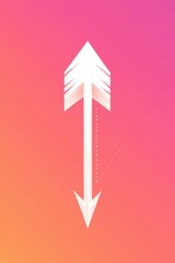 Poster - Stylized white arrow on a vibrant pink to orange gradient background, symbolizing direction and focus.