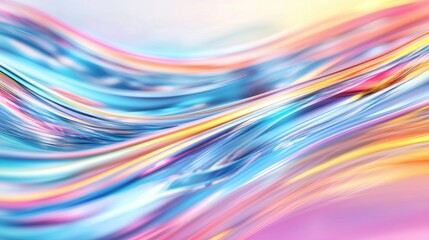 Wall Mural - Smooth metallic waves flow seamlessly, showcasing a dynamic array of colorful reflections that captivate the viewer's attention