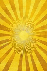 Poster - Bright yellow abstract background with rays radiating from the center, creating a vibrant and energetic atmosphere.