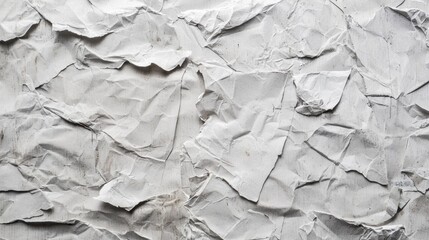 Poster - Crumpled white craft paper presents a unique texture filled with gentle folds and creases. Its recycled nature elevates eco-friendly art projects, offering inspiration for artistic expression
