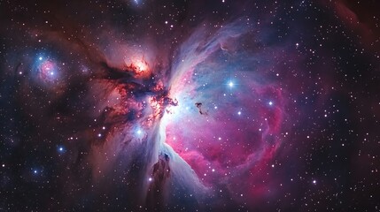 Wall Mural - Cosmic Nebula Displays Vibrant Colors And Stars