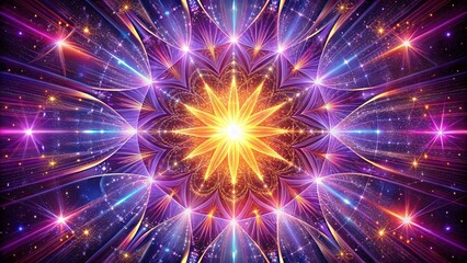 Wall Mural - a celestial tapestry of radiant light, intricately woven with shimmering stars and cosmic energy, a 