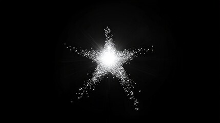 Poster - Radiant silver star with sparkling effects