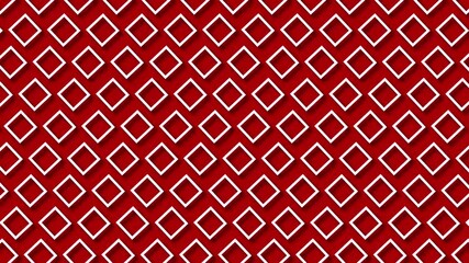 Wall Mural - 3D White square line moving patterns on a red background. Square shape lines move and rotation animation