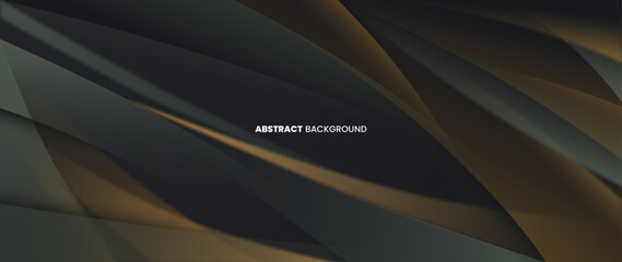 Poster - A dark abstract background with abstract objects of modern and elegant outlines. The dark color creates an exclusive impression. Vector template for digital lux business banner, contemporary formal in