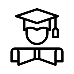 Wall Mural - Graduation Robe line icon