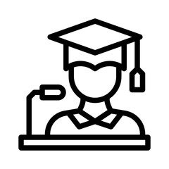 Canvas Print - Graduation Speech line icon