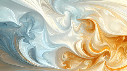 Wall Mural - Gentle abstract swirls, a harmonious blend of soft hues creating flowing patterns, ideal for modern decor or digital backgrounds. Flux. Illustration
