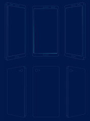 Poster - Set of contour smartphone. Vector illustration