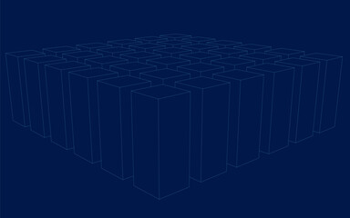 Poster - Perspective view of abstract city contour. Vector illustration