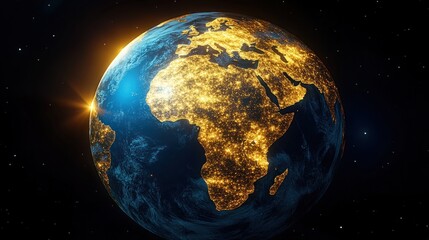 Poster - Earth Globe Digital Network Business Connectivity Finance Telecom Trading USA