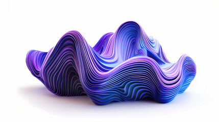 Wall Mural - abstract wavy lines in blue and purple hues isolated on a white background, suggesting modern design