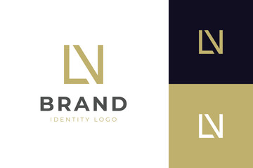 Leinwandbilder - Square modern Letter LV Or VL logo identity Monogram vector logo template