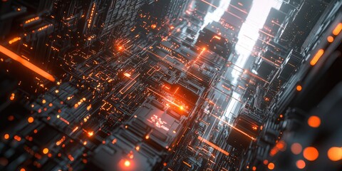 Fototapete - A network with various nodes and connections, highlighting the structure of network topology