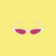 © Mzto - Pink trendy sunglasses with white frame vector illustration. Woman accessory