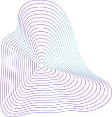 Aufkleber - Circle dynamic amorphous shape fluid form with line blue gradient