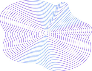 Aufkleber - Circle dynamic amorphous shape fluid form with line blue gradient