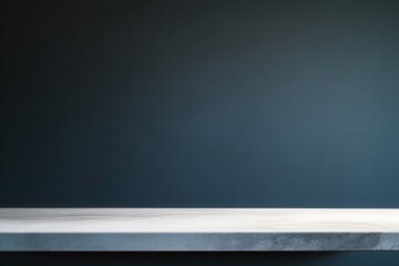 Poster - Minimalistic gray countertop against a dark wall.