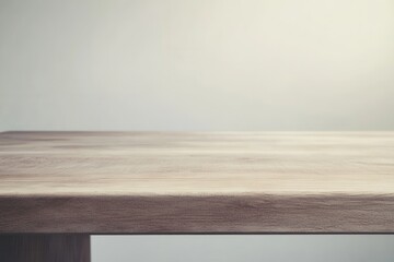 Poster - Smooth wooden table surface with soft lighting.