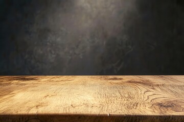 Poster - Wooden tabletop with a dark textured background.
