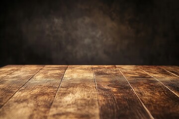 Poster - Wooden tabletop with a dark, textured background.