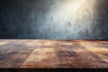 Poster - Wooden tabletop with a textured background.