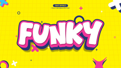 Poster - Funky Cartoon and Pop Art Vector Text Effect with 3D Style
