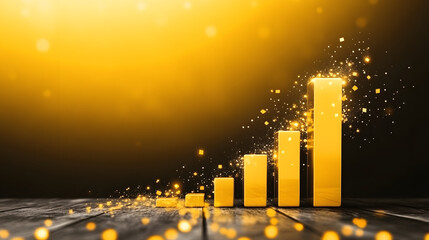 Poster - Growth strategy analysis for business success financial data dark background conceptual
