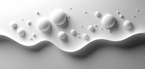 Poster - Minimalist White Buttons and Circles for Modern User Interface and Mobile App Design