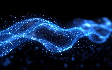Poster - A dynamic abstract blue network, featuring glowing points and interconnected lines, symbolizing a hightech digital concept