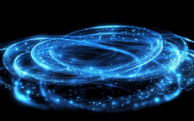 Poster - A dynamic abstract blue network, featuring glowing points and interconnected lines, symbolizing a hightech digital concept