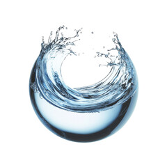 Aufkleber - High-Quality PNG water liquid splash in sphere shape Isolated on White Background – High Resolution