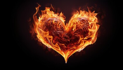 Wall Mural - heart of fire flames