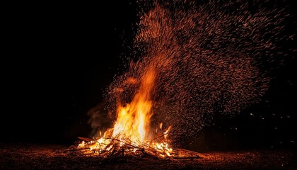 Wall Mural - fire in the fireplace