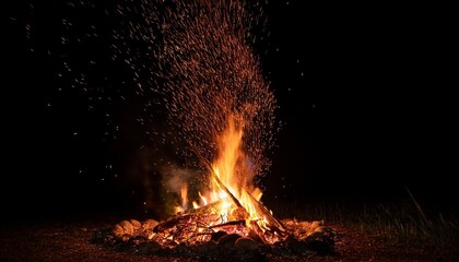 Wall Mural - fire in the fireplace